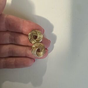 Elegant Gold-Tone Twisted Earrings